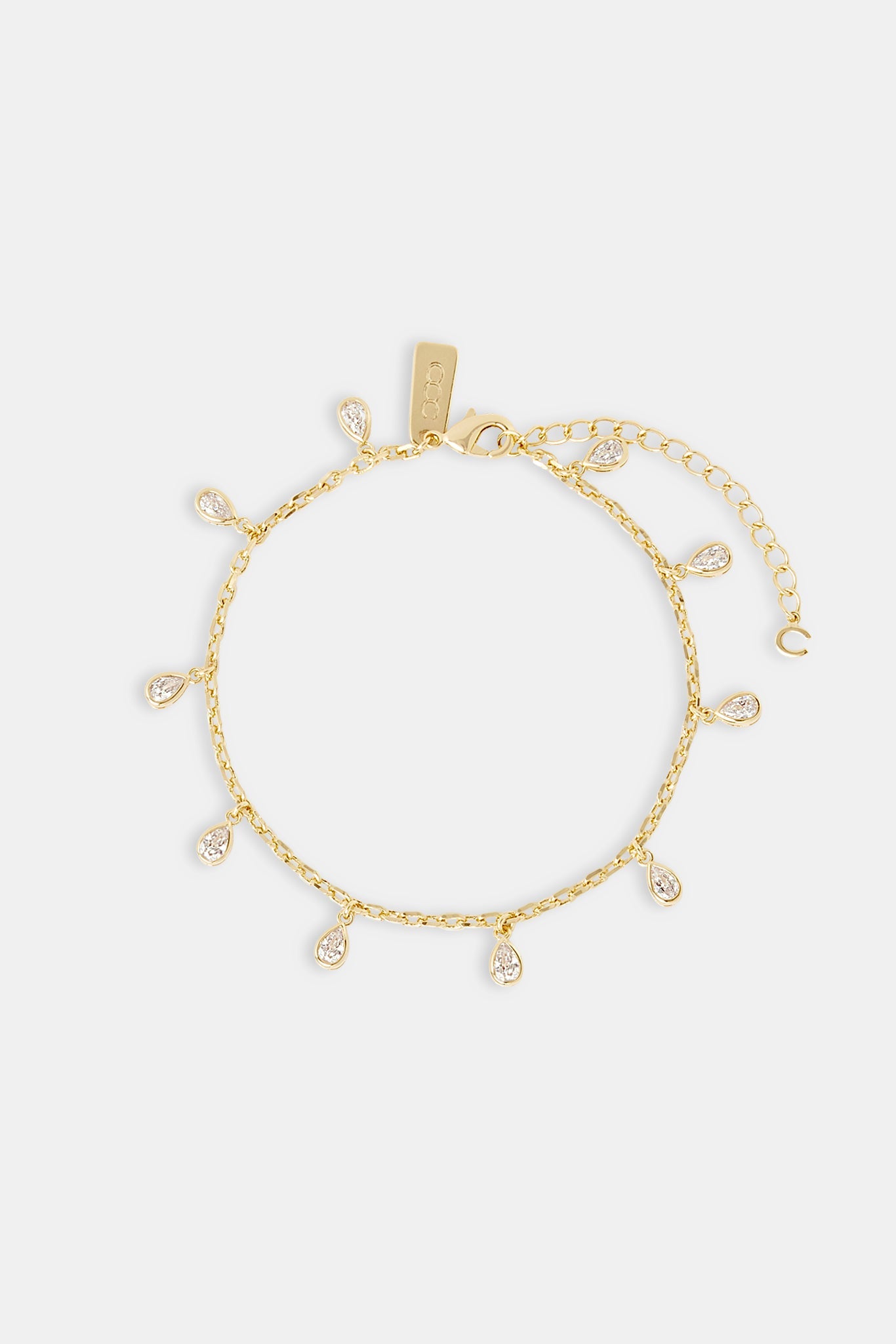 Drop Gemstone Anklet - 6mm - Gold